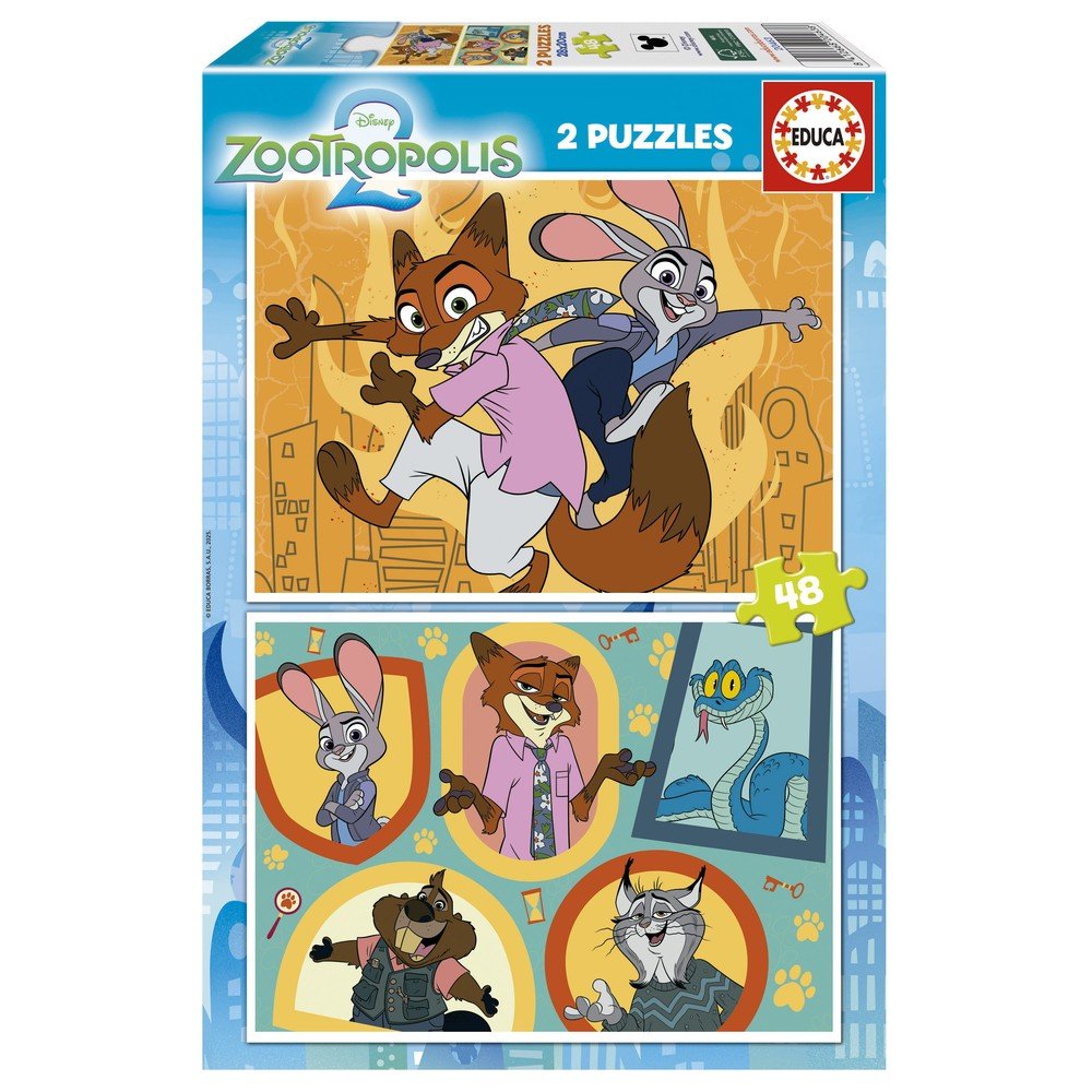 Puzzle 2 x 48 Zootopia Educa-Borras Imagen principal del producto