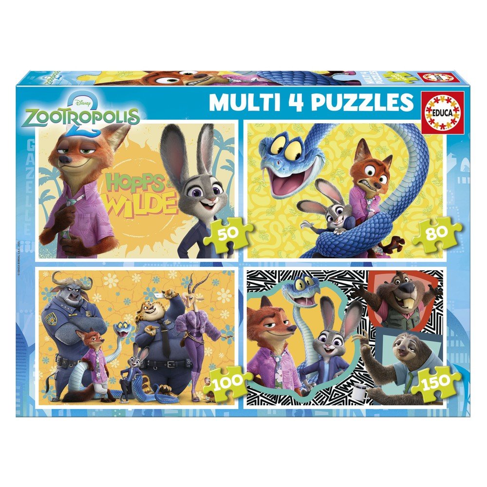 Puzzle Multi 4 in 1 50-80-100-150 Zootopia EDUCA-BORRAS Imagen principal del producto