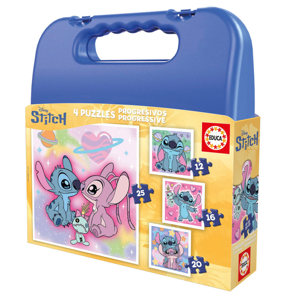 Puzzle Maleta 12-16-20-25 Stitch Educa-Borras