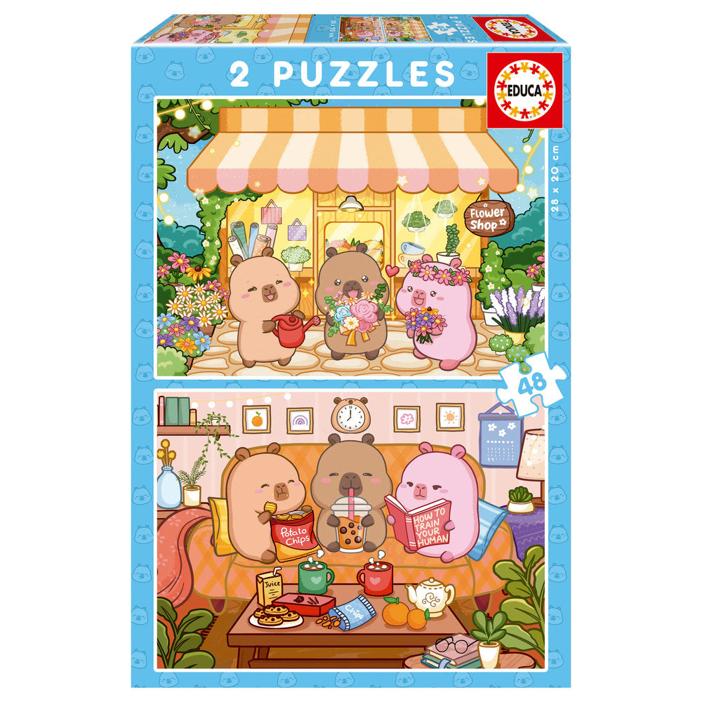 Puzzle 2x48 Capybaras Capyfun Educa-Borras