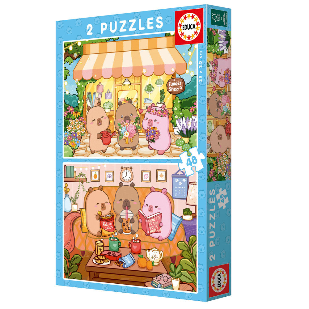 Puzzle 2x48 Capybaras Capyfun Educa-Borras