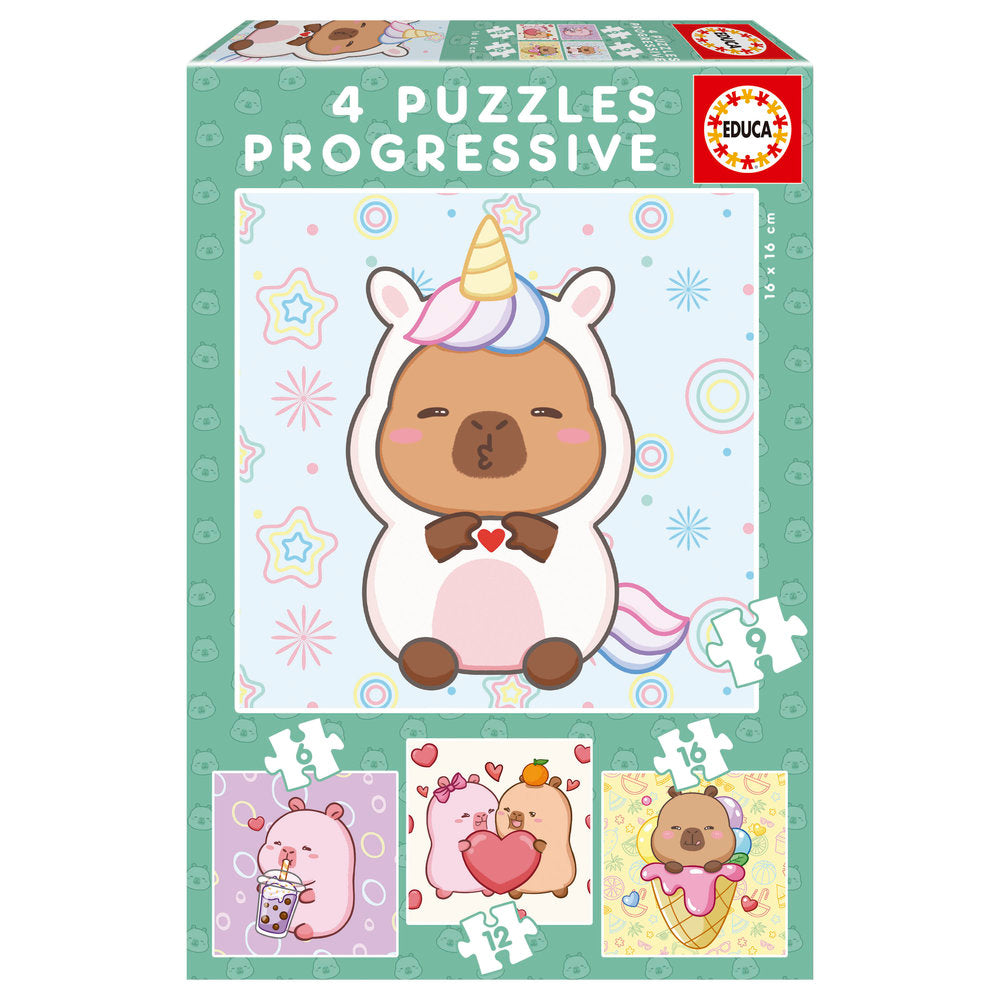 Puzzle Progresivos Capybaras Capyfun 6-9-12-16 EDUCA-BORRAS