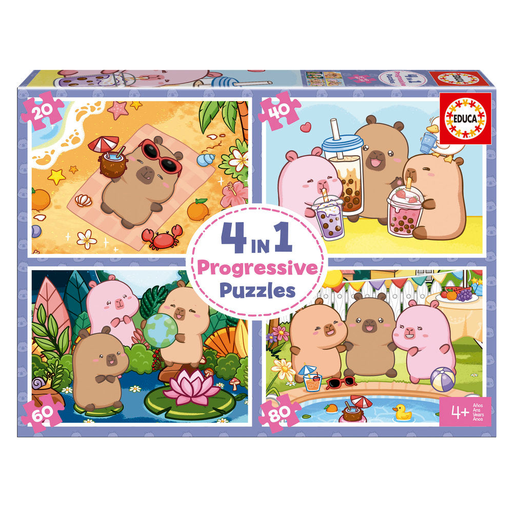 Puzzle Multi 4 Capybaras Capyfun EDUCA-BORRAS Imagen principal del producto