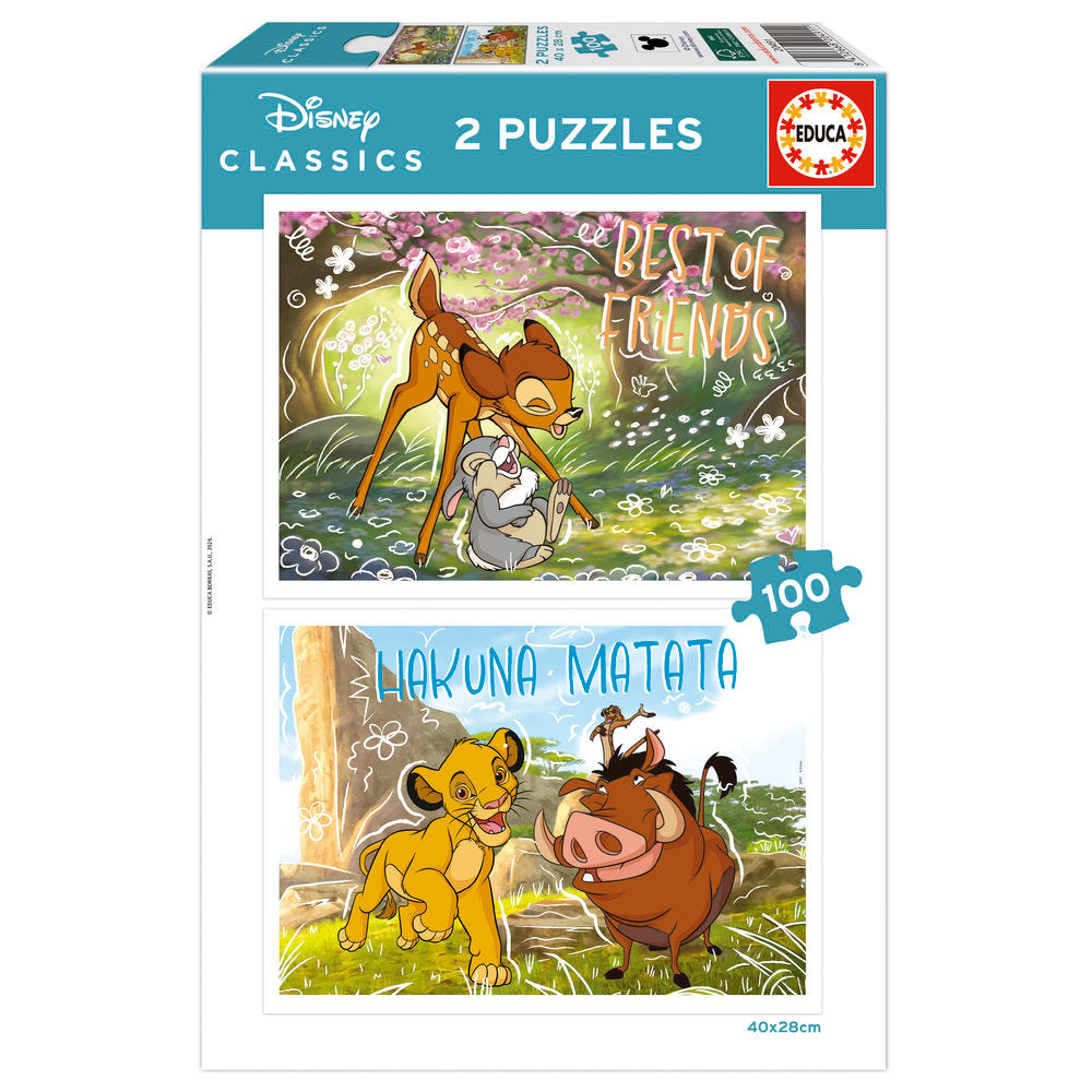 Puzzle 2x100 Disney Classics Educa-Borras