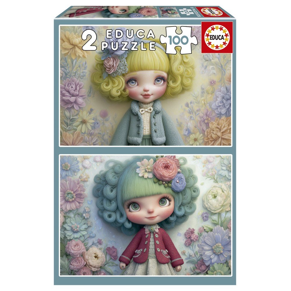 Puzzle 2x100 Piezas Chicas Florales Educa Borras