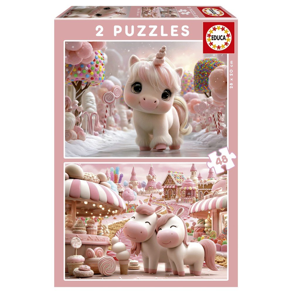 Puzzle 2x48 Unicornios Dulces Educa-Borras Imagen principal del producto