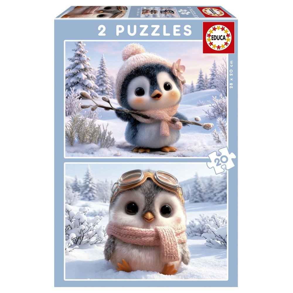 Puzzle 2x20 Pingüinos Adorables Educa-Borras