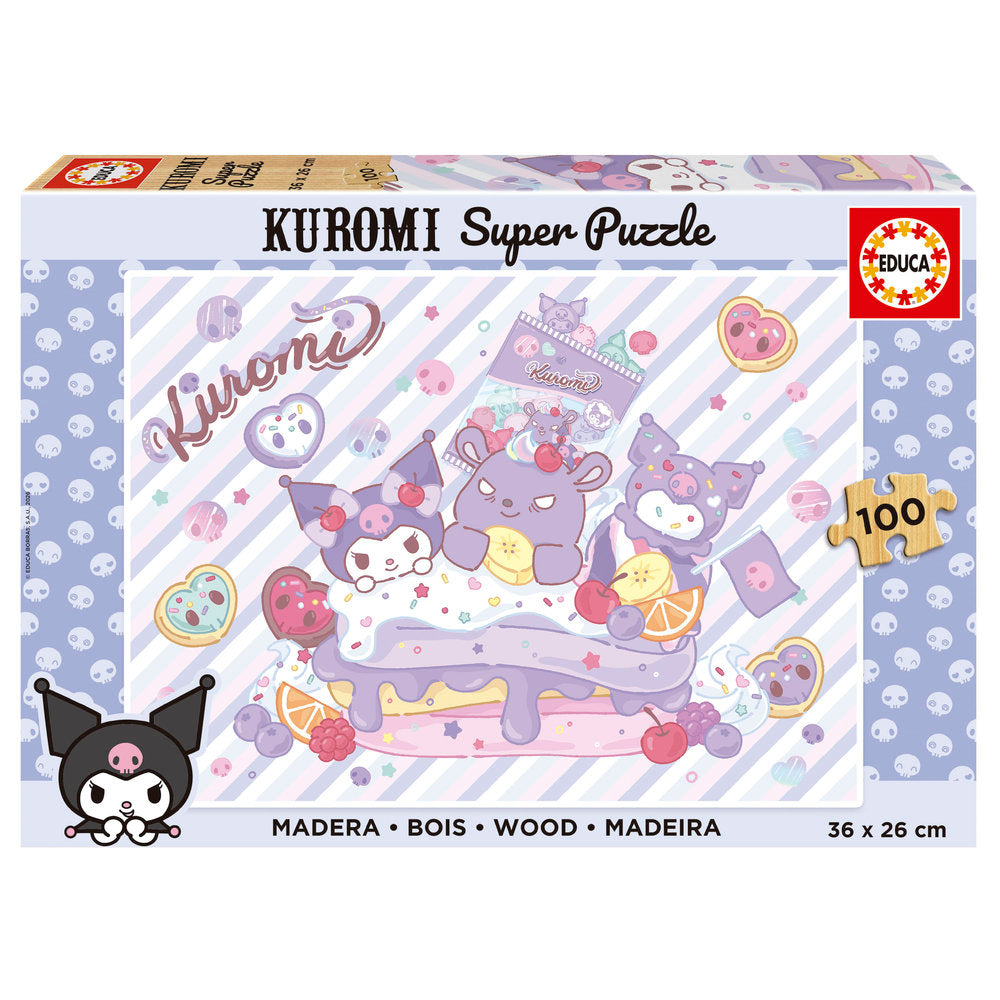 Puzzle 100 Kuromi Educa-Borras madera Imagen principal del producto