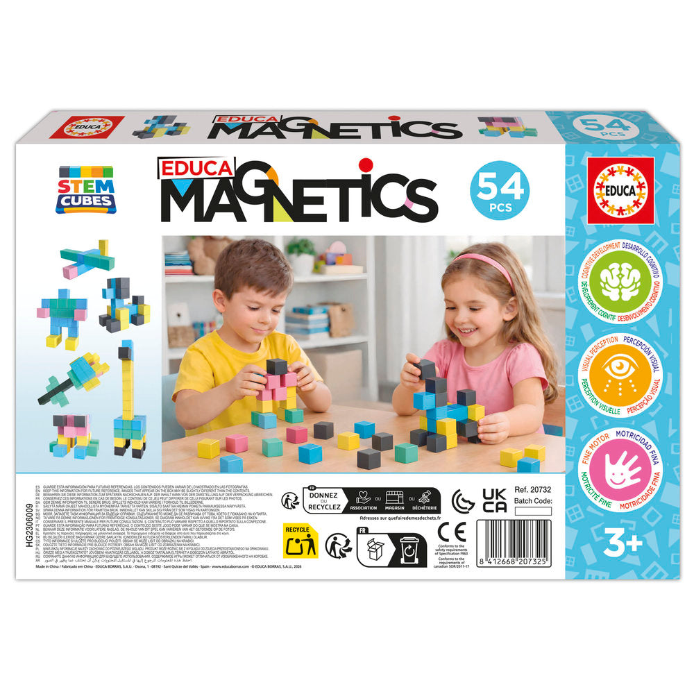 Juego Educa Magnetics Stem Cubes 54 piezas
