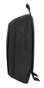 ✅ MINI MOCHILA VERTICAL BOLSILLO NEGRA SAFTA BASIC
