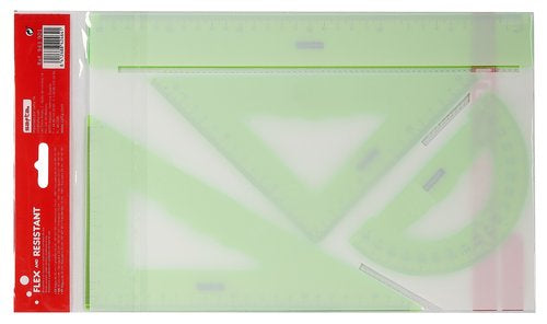 Juego de reglas flexible 4 piezas Safta Básico (Pack 12 uds)