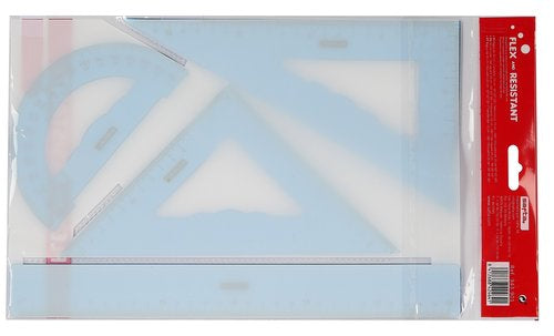 Juego de reglas flexible 4 piezas Safta Básico (Pack 12 uds)