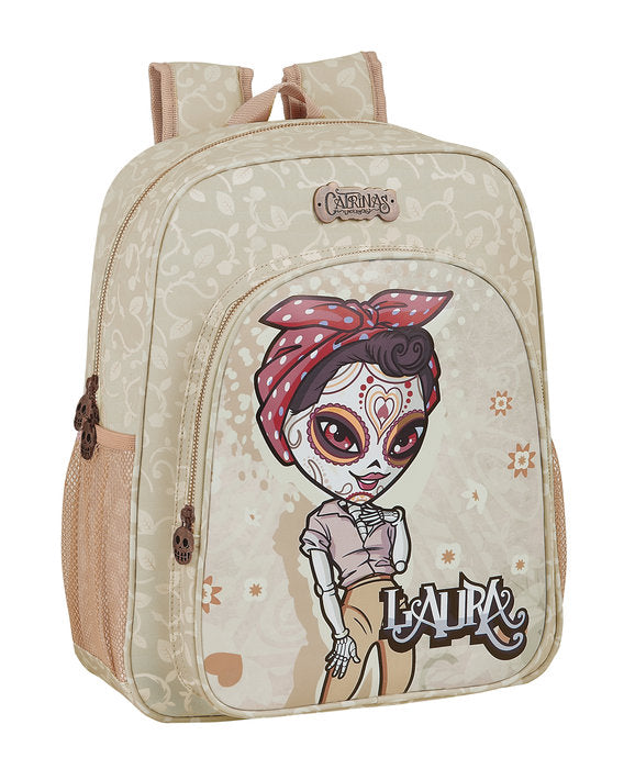 Mochila Junior adaptable a carro Catrinas Laura 32x38x12 cm Safta