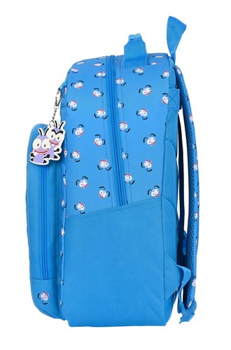 Mochila escolar Adapt. carro Safta azul 42cm