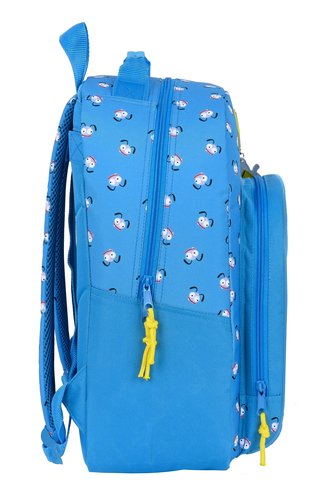 Mochila escolar Adapt. carro Safta azul 42cm