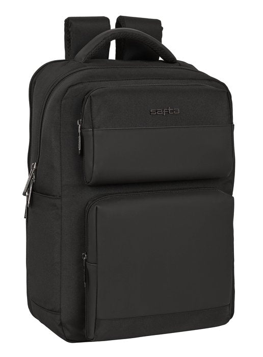 MOCHILA 2 BOLSILLOS PORTATIL 15,6''+USB BUSINESS BLACK | SAFTA BUSINESS