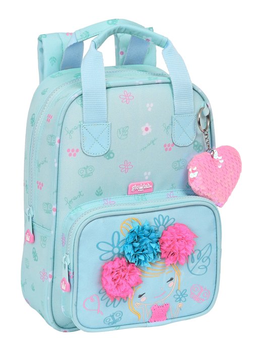 Mochila infantil adaptable asas reciclado Glowlab Kids Cute Doll 20x28x8 cm SAFTA