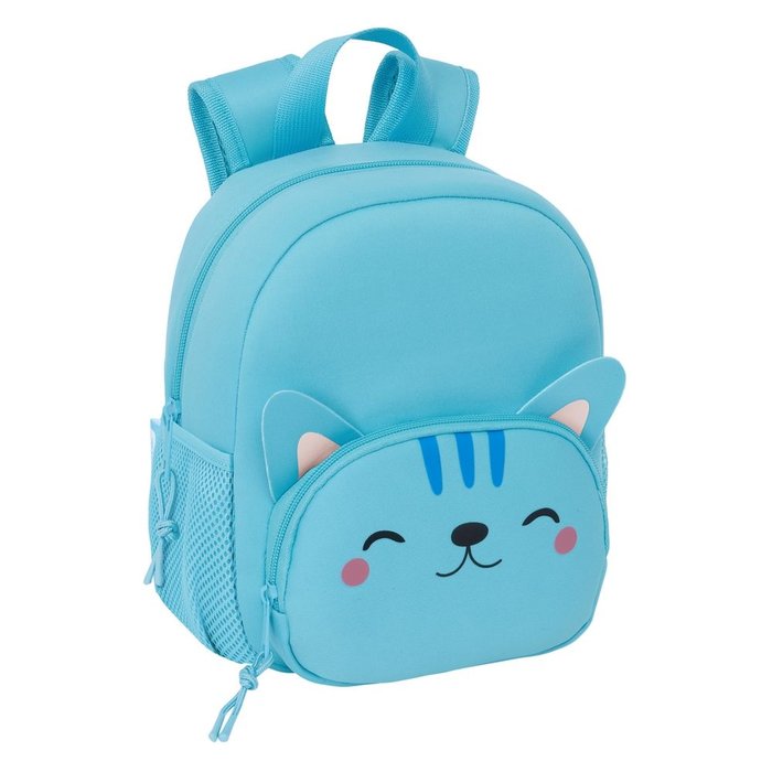 Mochila Neopreno Gatito Azul Claro Safta 2025