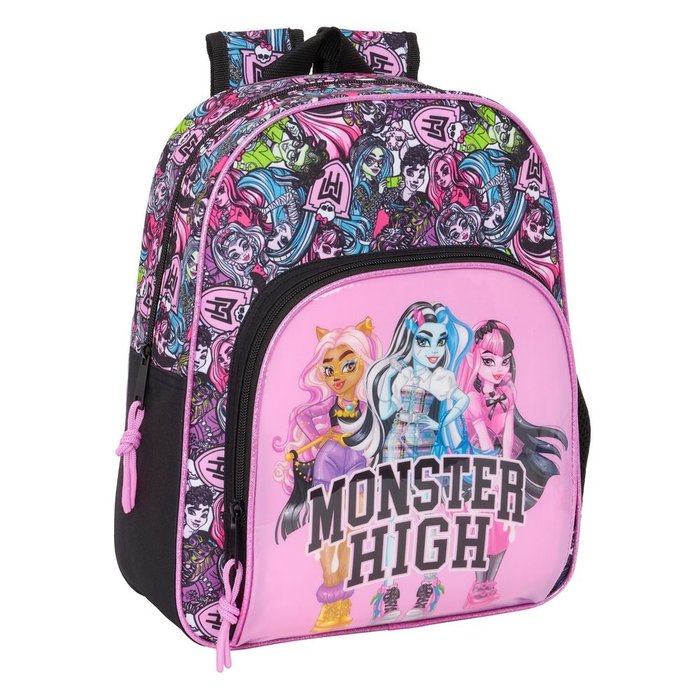 💜 MOCHILA INFANTIL ADAPTABLE A CARRO MONSTER HIGH 🖤👻✨ Imagen principal del producto