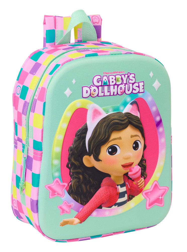 Mochila Guardería 3D Gabby's Dollhouse 27 cm Safta