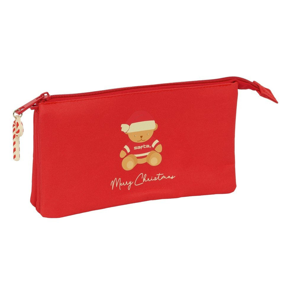 Portatodo Triple Osito Rojo Felices Fiestas Marca Safta Imagen principal del producto