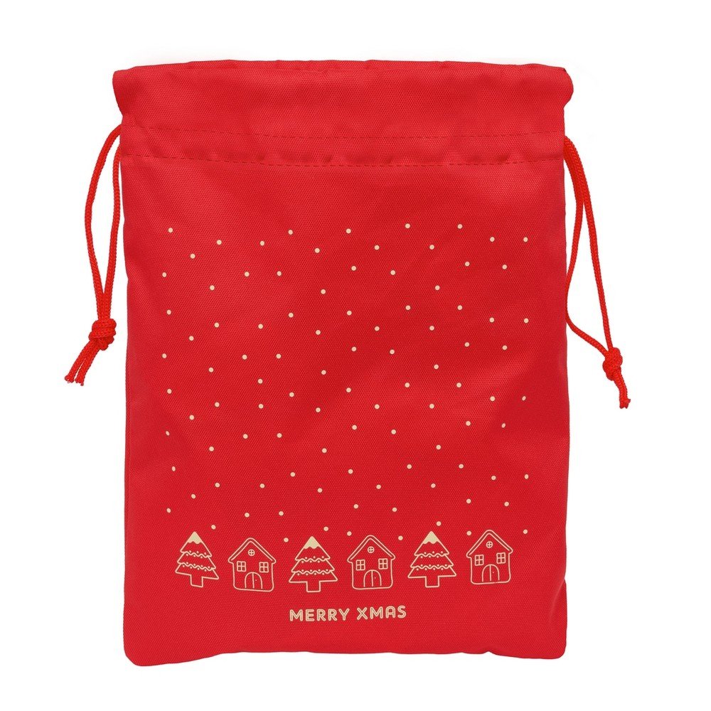 Saquito Plano Safta Navidad Árbol Rojo