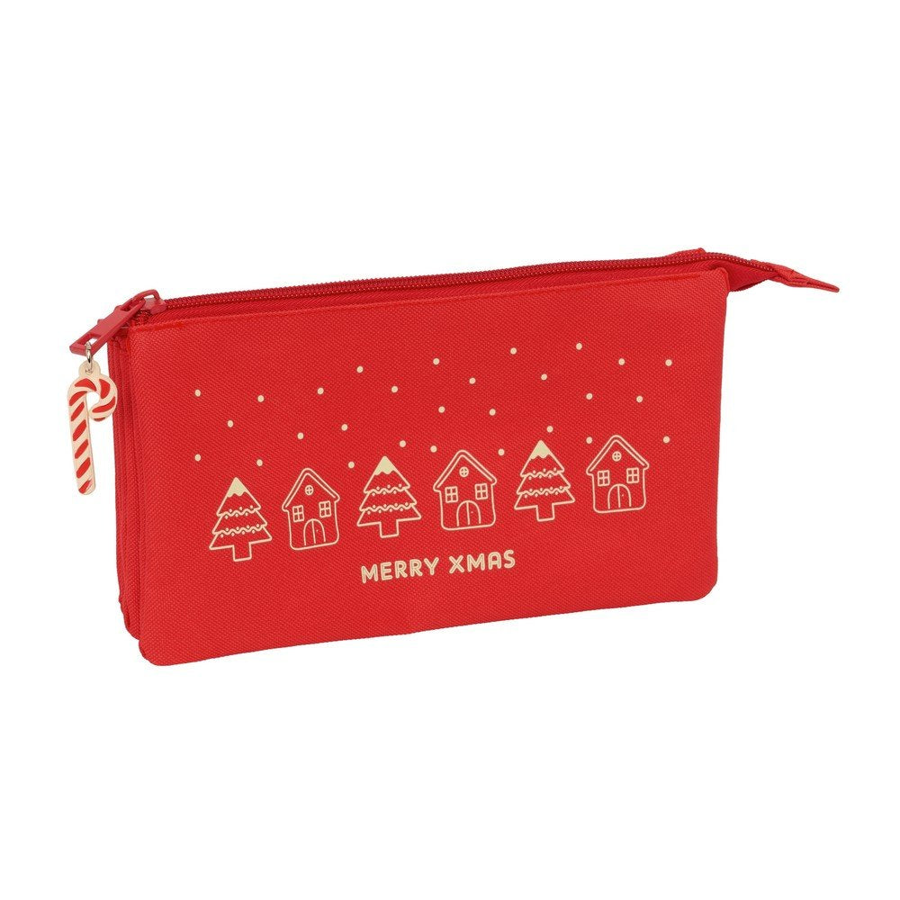 Portatodo triple casitas Merry Xmas 22x12x3cm SAFTA Imagen principal del producto