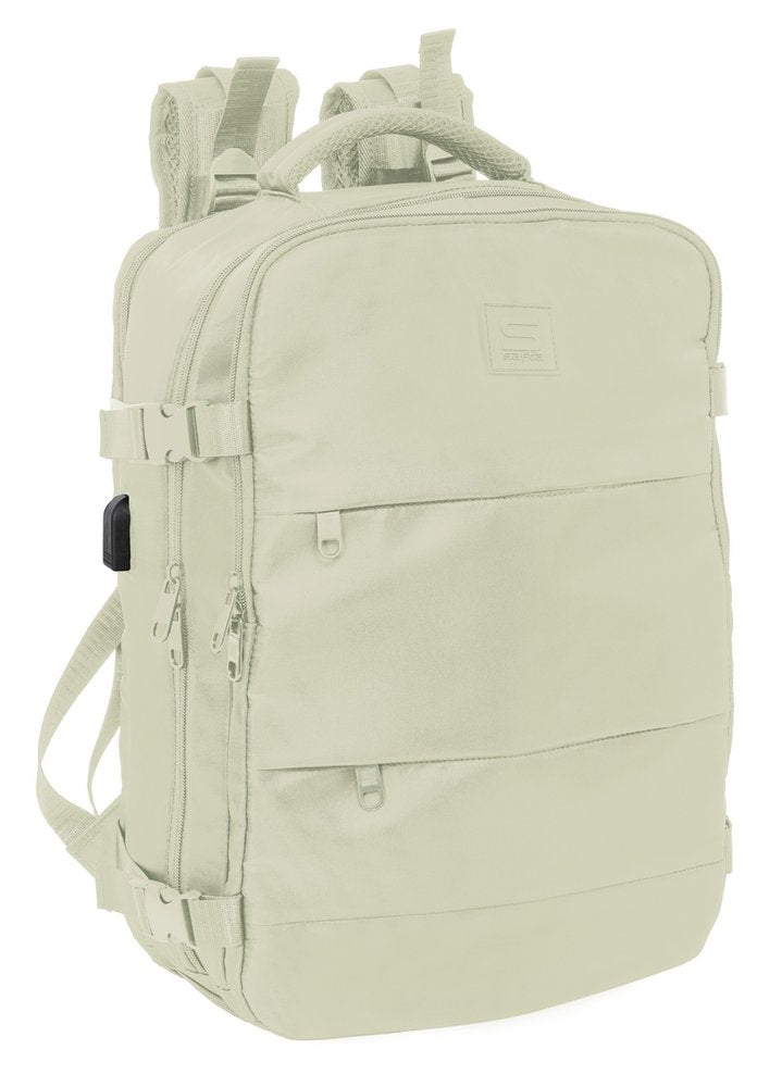 MOCHILA VIAJE CABINA 44CM PORTATIL 15,6'' SAFTA BEIGE | SAFTA, S,A,