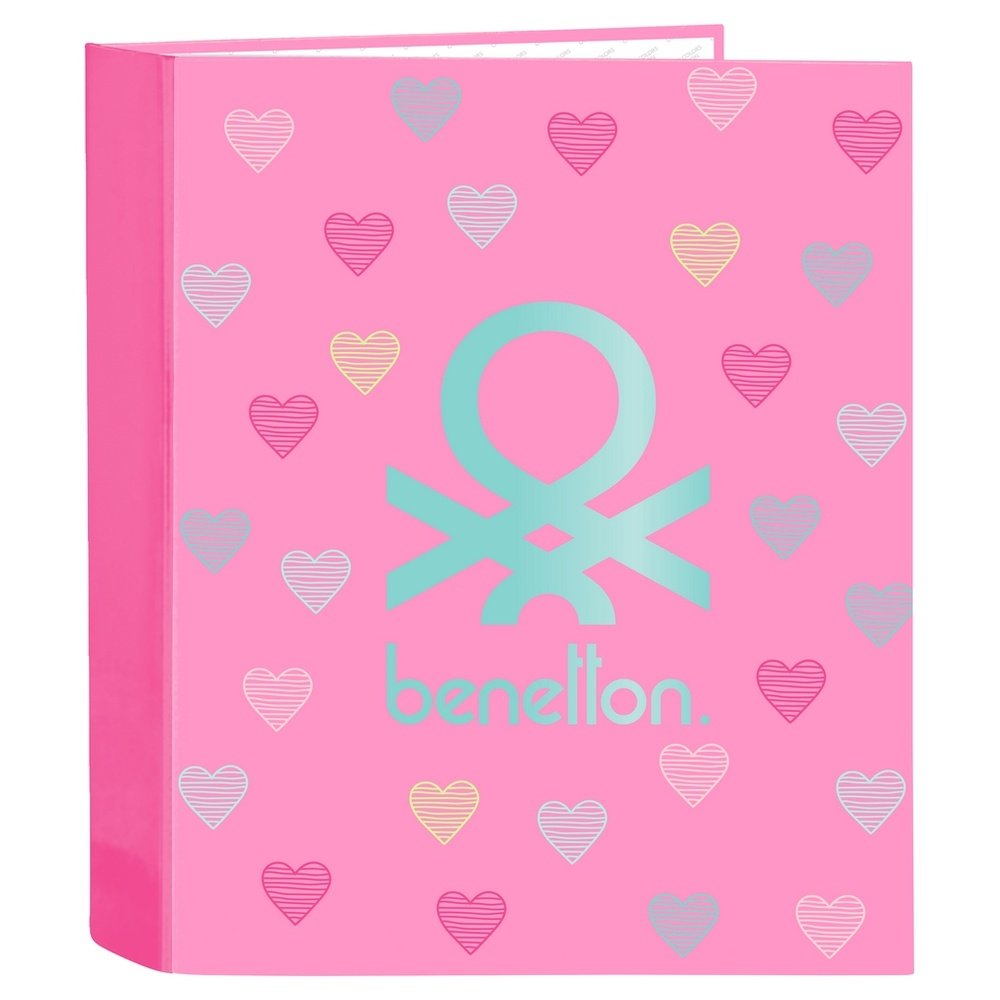Carpeta Carton Folio 4 Anillas Lomo Ancho Benetton Heart Marca Safta