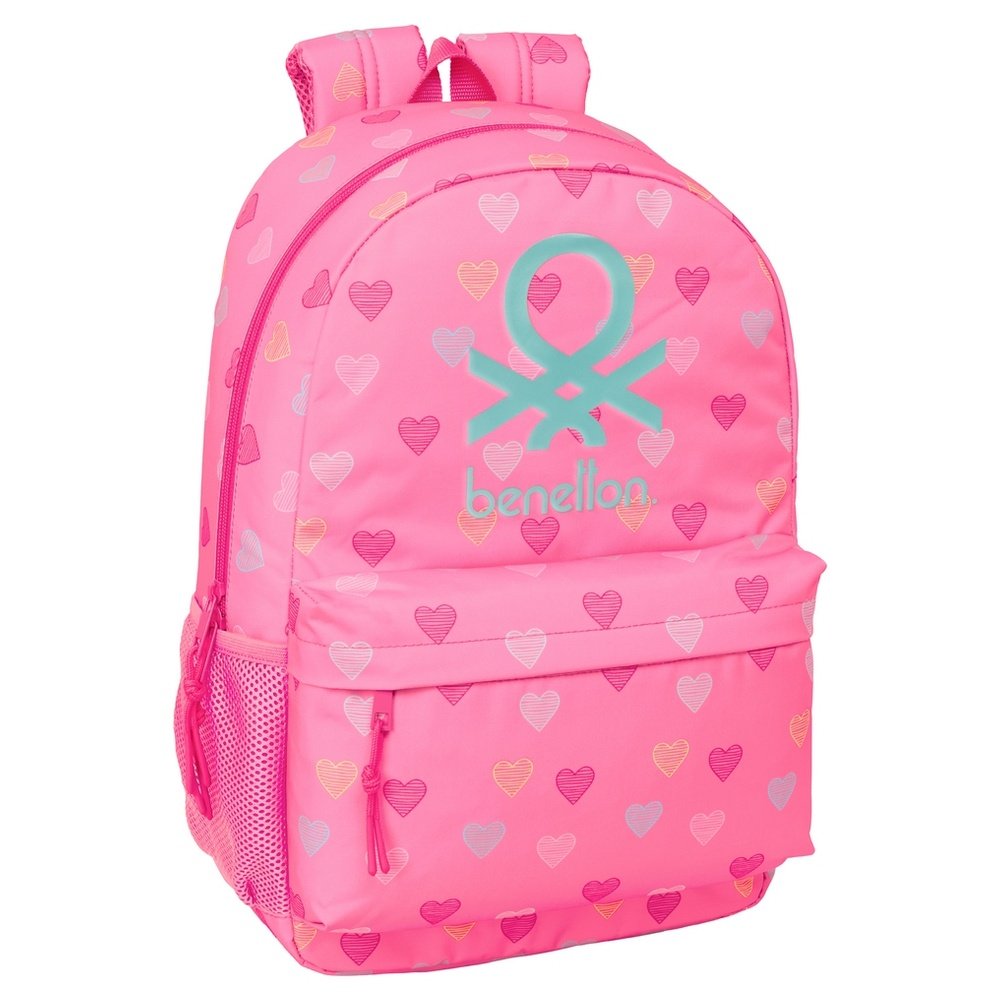 Mochila escolar 46x30 adapt. a carro Benetton Heart SAFTA Imagen principal del producto