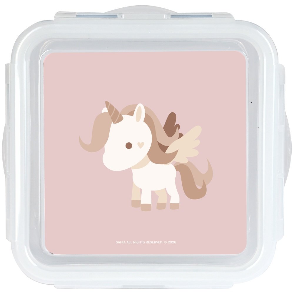 Sandwichera cuadrada 13x13 Safta Unicorn rosa pastel