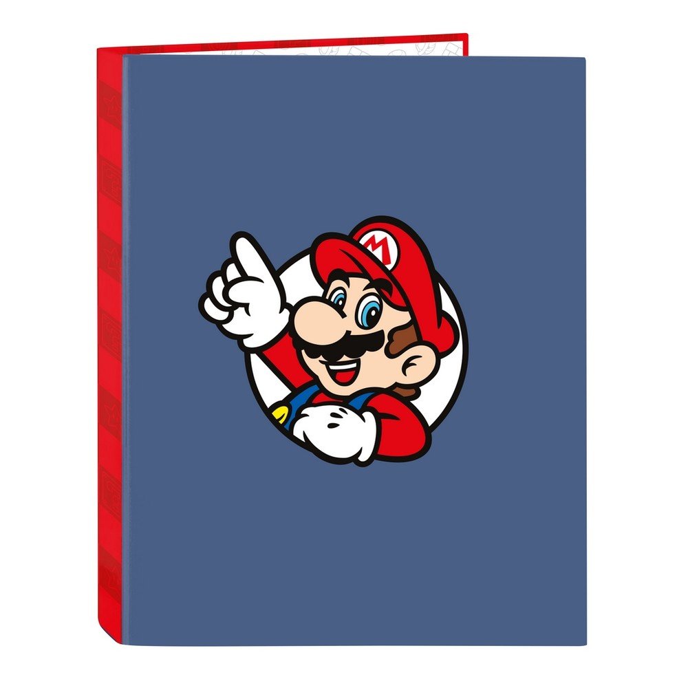 Carpeta Cartón Folio 4 Anillas Super Mario - Safta