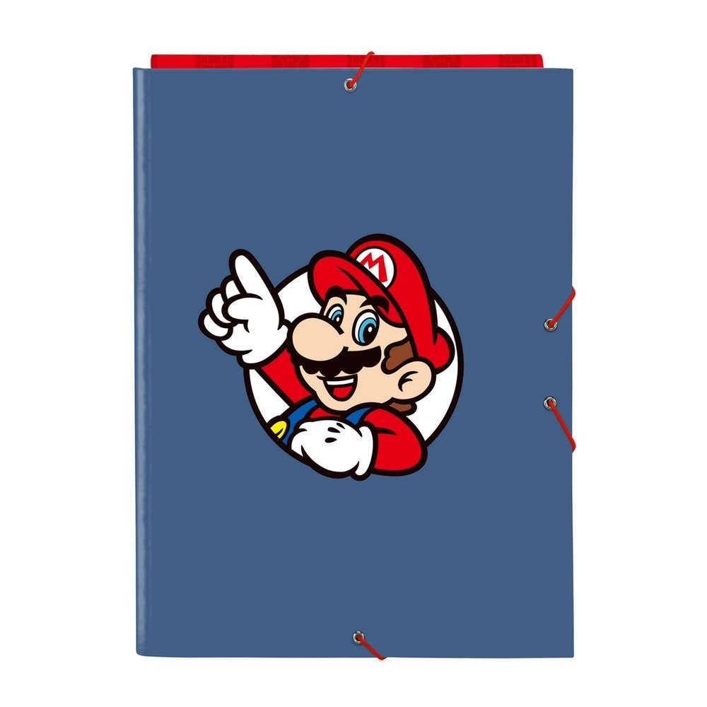 Carpeta Cartón Folio Gomas Solapas Super Mario