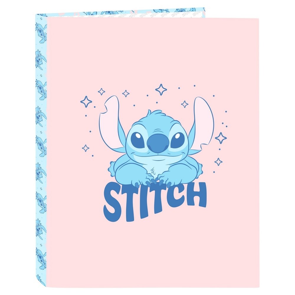 Carpeta Cartón Folio 4 Anillas Mixtas Stitch Ohana