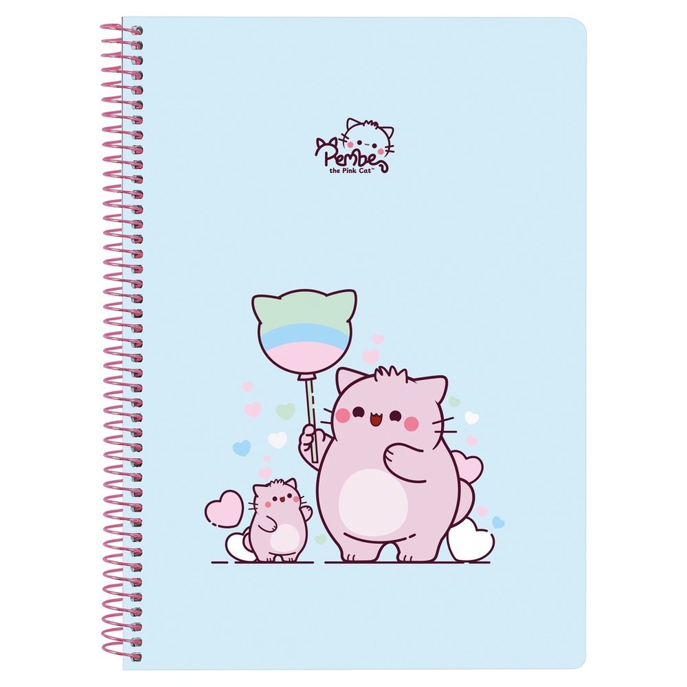 Libreta Cuarto Tapas Duras 80 H. Pembe The Pink Cat SAFTA