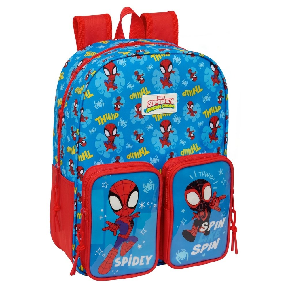 Mochila infantil bolsillos adapt. carro Spidey SAFTA
