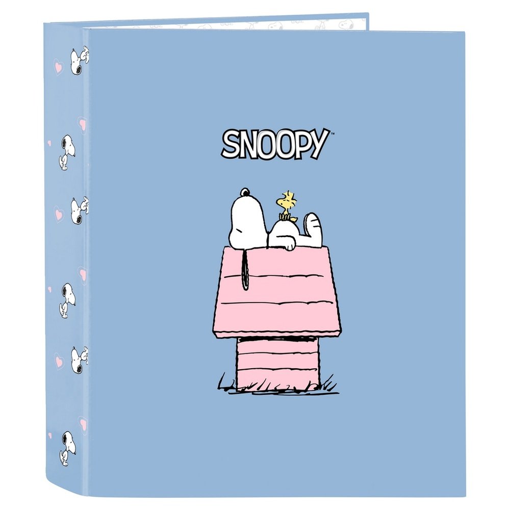 Carpeta Cartón Folio 4 Anillas Snoopy Marca Safta