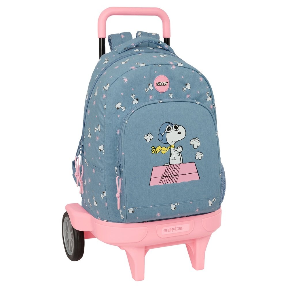 Mochila escolar 45x33 cm con carro compact evol. Snoopy SAFTA