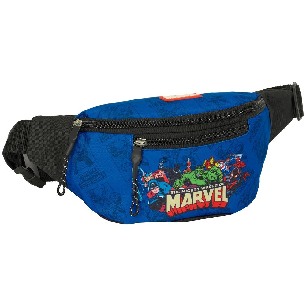 Riñonera Avengers Marca SAFTA Diseño Azul y Negra