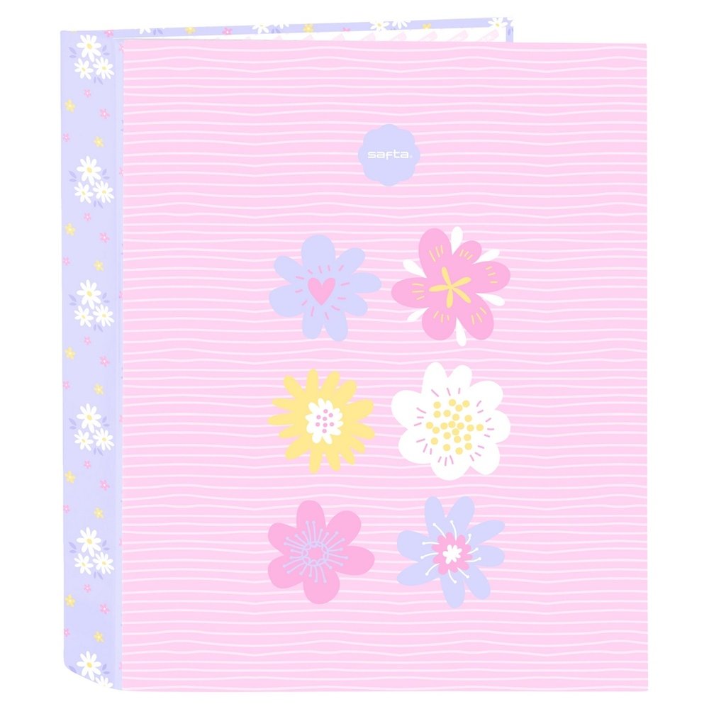 Carpeta Cartón Folio 4 Anillas Lomo Ancho Safta Bouquet