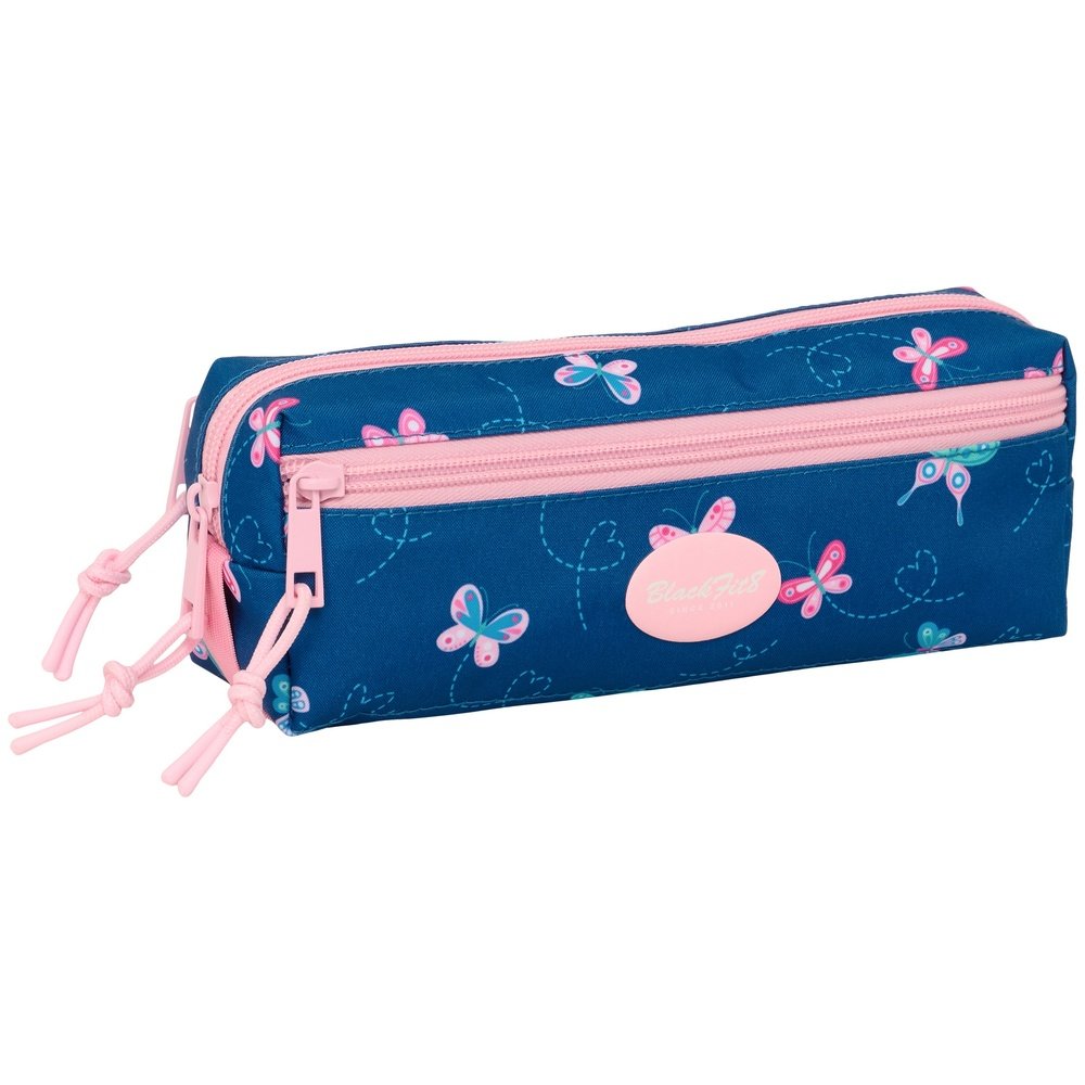 Portatodo triple pequeño con goma elastica Blackfit8 Mariposa SAFTA