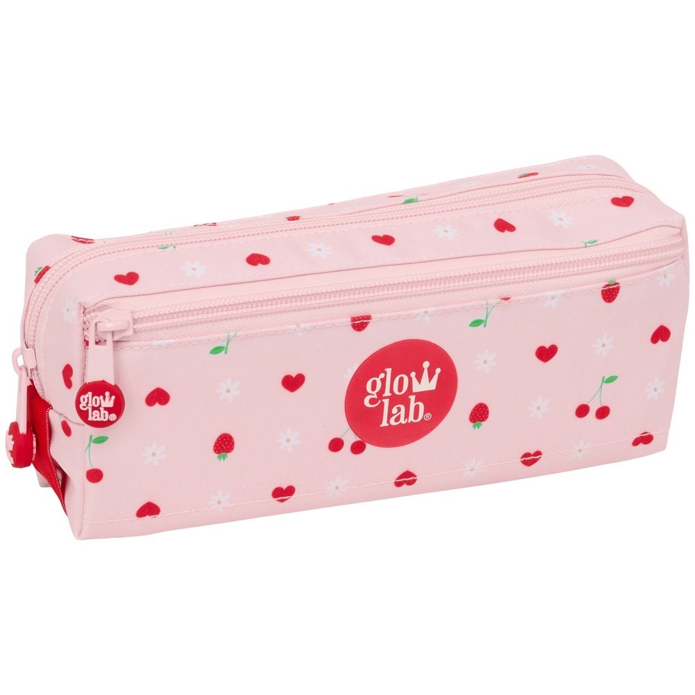 Portatodo triple pequeño con goma elastica Frutitas Glowlab SAFTA