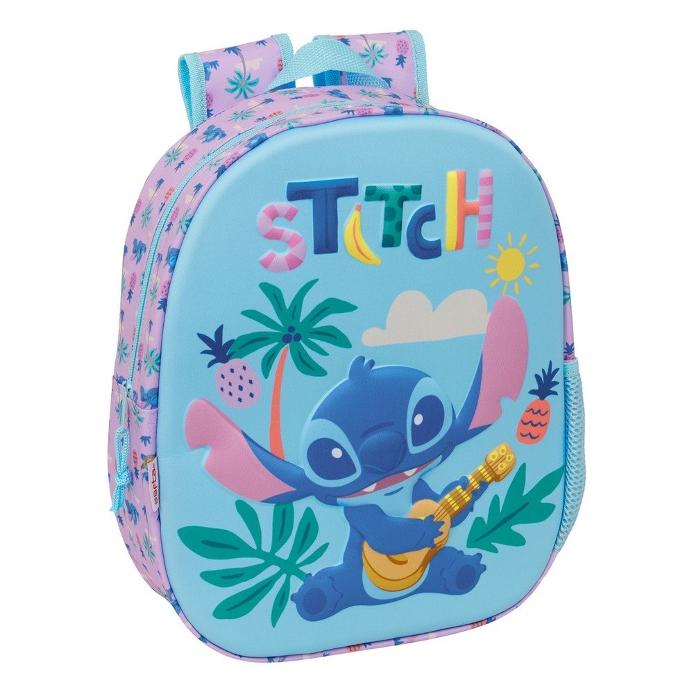 Mochila Guarderia 3D Stitch Azul Redonda SAFTA
