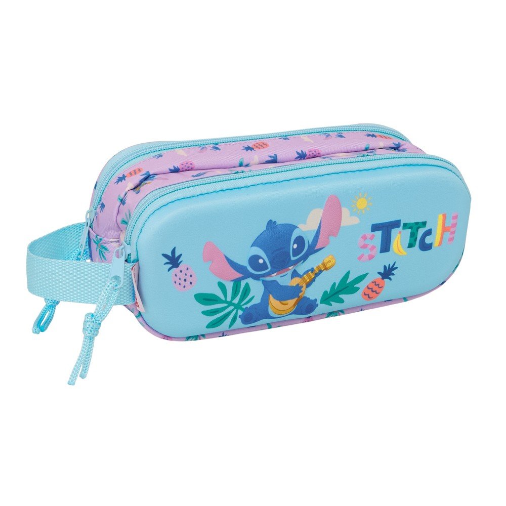 Portatodo Doble 3D Stitch Azul - SAFTA