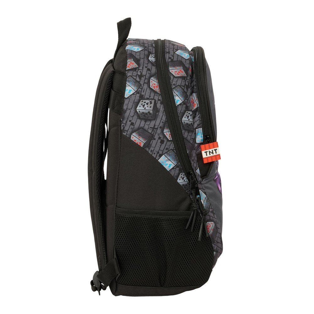 Mochila Adapt. Carro Minecraft Grafitti - Safta
