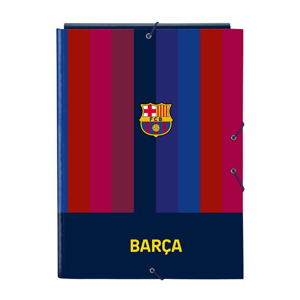 Carpeta cartón folio gomas solapas F.C. Barcelona