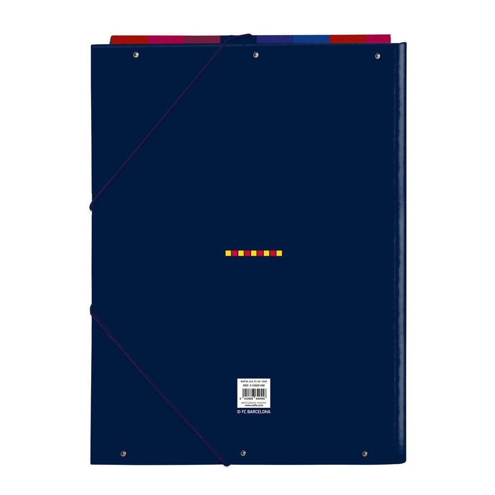 Carpeta cartón folio gomas solapas F.C. Barcelona