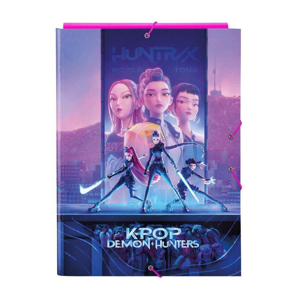 Carpeta cartón folio con gomas y solapas K-POP DH