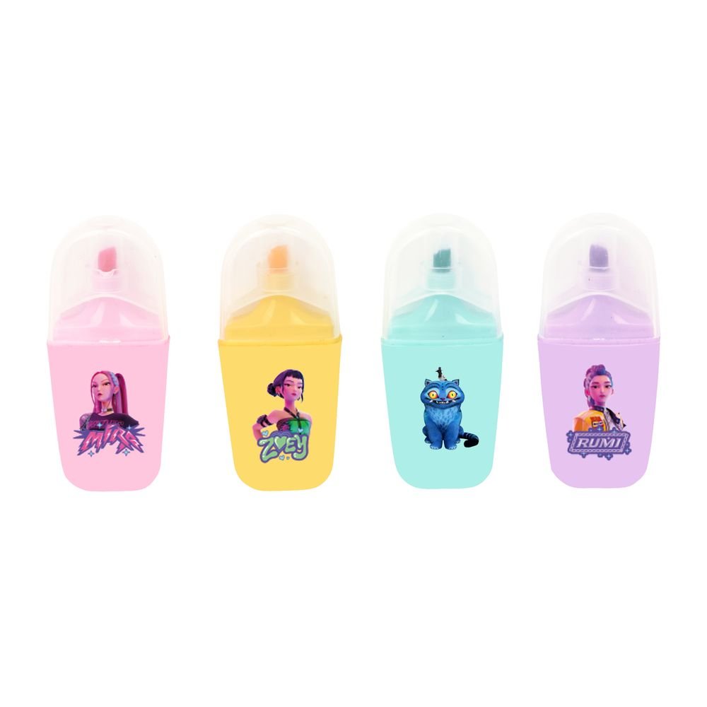 Set 4 rotuladores fluorescentes K-Pop Demon Hunters (Pack 12 uds)