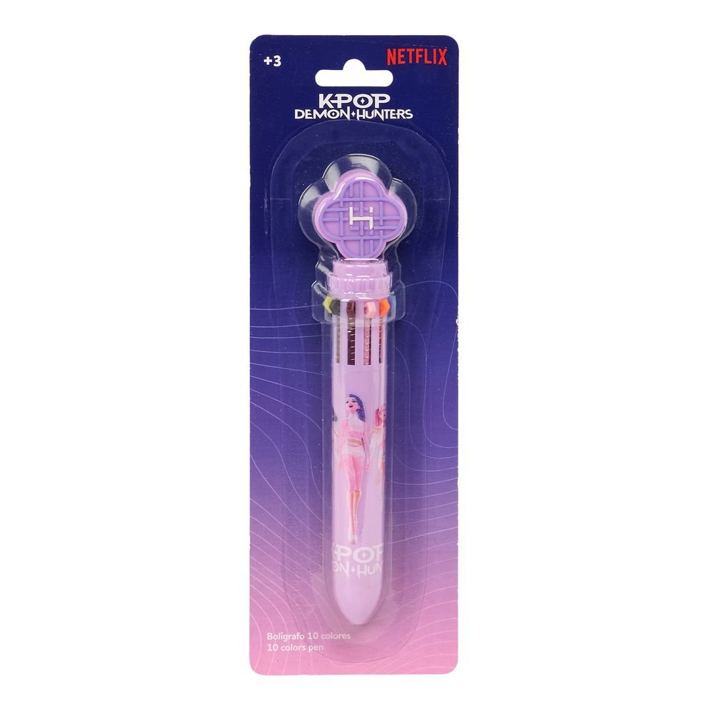 Blister bolígrafo retráctil 10 colores K-pop Demon Hunters (Pack 12 uds)